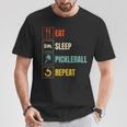 Eatleep ピックルボール リピート スポーツ レジャー ピックルボール Tシャツ 面白い贈り物
