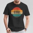 メンズ Evan 名称 レトロ・ヴィンテージ・サンセット 限定版 Tシャツ 面白い贈り物