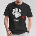 Finn Dog Paw Best Puppy Dog Finn Dog Lover Tシャツ 面白い贈り物