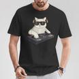 Dj Cat Techno Music Festival Lover Musician Women Tシャツ 面白い贈り物