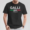Galli イタリア製 ファミリーネーム イタリア 国旗 長袖tシャツ Tシャツ 面白い贈り物