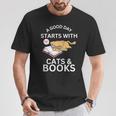A Good Day Starts With Cats & Books T-Shirt Unique Gifts