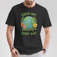 Happy Earth Day Every Day Environment Floral Earth Day 2026 T-Shirt Unique Gifts