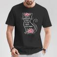 Happy Best Cat Mom Floral Cat Lover Women T-Shirt Unique Gifts