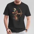 Indio Nativo Americano Jefe Flecha Arco Orgullo Nativo Americano Camiseta unisex Regalos divertidos