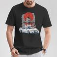 Jdm スカイライン 32 カーチューニング 日本 神社 ドリフト Tシャツ 面白い贈り物