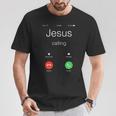 Jesus Calling Jesus Phone クリスチャンtシャツ Tシャツ 面白い贈り物