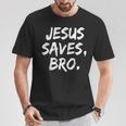 Jesusaves Bro クリスチャン 信者 信仰 神 宗教 Tシャツ 面白い贈り物
