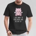 I Just Want To Read Books And Pet My Cat Pastel Goth Kawaii Men Women Kids T-Shirt Unique Gifts
