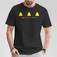 Keep Yourocial Distance 3つのイエローラバーダックグラフィック Tシャツ 面白い贈り物