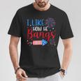 I Like How He Bangs マッチング カップル 4Th Of July 花火 Tシャツ 面白い贈り物