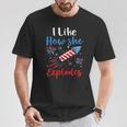 I Likehe Explodes Fireworks 4Th Of July カップル Tシャツ 面白い贈り物