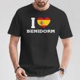I Love Benidorm Bandera De Corazón De España In Mangas Camiseta unisex Regalos divertidos