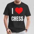 I Love Chess ハートギフト メンズ レディース キッズ アパレル 服 Tシャツ 面白い贈り物