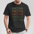 Love Heartictor グランジヴィンテージスタイル ブラック ビクター Tシャツ 面白い贈り物