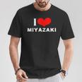 I Love Miyazaki 愛 ハート 宮崎 宮崎県 日本 お土産 かわいい おしゃれ Tシャツ 面白い贈り物
