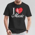 I Love Music D001-0095A Tシャツ 面白い贈り物
