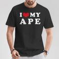 I Love My Ape アイ・ラブ・マイ・エイプ、アイ・ハート・マイ・エイプ 長袖tシャツ Tシャツ 面白い贈り物