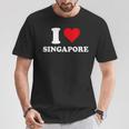 I Loveingapore Heart シンガポールギフト Tシャツ 面白い贈り物