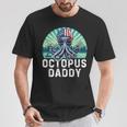 Octopus Daddy Bandiera Usa Festa Del Papà 4 Luglio Retrò Maglietta Regalos divertidos