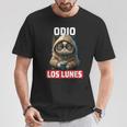 Odio Los Lunes Dicho Divertido Con Gato Y Café Frases Camiseta unisex Regalos divertidos
