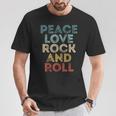 Peace Love Rock And Roll ピース・ラブ・ロックンロールtシャツ ロックンロール・ミュージック Tシャツ 面白い贈り物