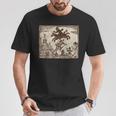Satanic Occult Midnight Ride ゴスホラー 美的 木版画 長袖tシャツ Tシャツ 面白い贈り物