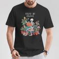 Skeleton Read In Peace Books And Plants Lover Bookworm T-Shirt Unique Gifts