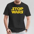 Stop Wars 反戦メッセージ 地球と宇宙の平和 Tシャツ 面白い贈り物
