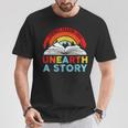 Unearth a Story Summer Reading 2026 Vintage Book Rainbow T-Shirt Unique Gifts