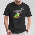 Velociraptor パイナップル コニュア 恐竜 シャドウ オウム Tシャツ 面白い贈り物