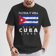 Viva Cuba Libre Patria Yida Bandera Cubana Apenada Camiseta unisex Regalos divertidos