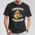 Vorsicht Maschine Küken Bodybuilding Gym Fitness T-Shirt Lustige Geschenke