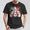 Waifu セクシー アニメ キス 女の子 角 日本の漫画風 Tシャツ 面白い贈り物