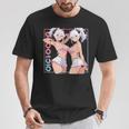 Waifu セクシー アニメ 女の子 角 ミニスカート 日本のレトロアート Tシャツ 面白い贈り物