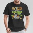 Wild About Reading Books Reader Librarian Wild Animals Lover T-Shirt Unique Gifts