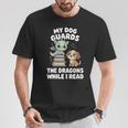 Women's Cute Fantasy Book Reader Apparel Dog Dragon Bookish Magic T-Shirt Unique Gifts