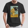 いたずら好きな猫 ひまわり ゴッホ 絵画 猫 Tシャツ 面白い贈り物