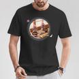 おしゃれ子猫のゆるっと癒し もぐもぐタイム Tシャツ 面白い贈り物