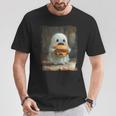 かわいい ハンバーガー おばけ 食べる ハンバーガー ハロウィン 食べ物 恋人 Tシャツ 面白い贈り物