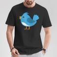 かわいい青い鳥 Tシャツ 面白い贈り物