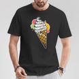 アイスクリームコーン×スプリンクルワッフルコーン Tシャツ 面白い贈り物