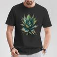 アガベ植物コレクターアガベメキシカン民俗画 Tシャツ 面白い贈り物