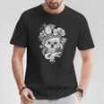 アジアの髑髏と蛇のグラフィック Tシャツ 面白い贈り物
