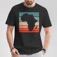 アフリカ地図 大陸 アフリカの誇りに ブラック 歴史月 Tシャツ 面白い贈り物