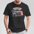 アメリカのトラック運転手 アメリカの国旗 愛国的なトラック運転手 ビッグリグ Tシャツ 面白い贈り物
