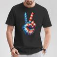 アメリカ国旗 愛国心 平和 手 指 サイン ジェスチャー Tシャツ 面白い贈り物