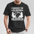 アラスカの荒野を生き延びたアラスカ 長袖tシャツ Tシャツ 面白い贈り物