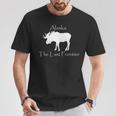 アラスカ地図ユニークなアラスカのお土産アラスカムース 長袖tシャツ Tシャツ 面白い贈り物