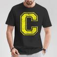 アルファベット C 大文字 イニシャル クラシック 学校 カレッジ Tシャツ 面白い贈り物